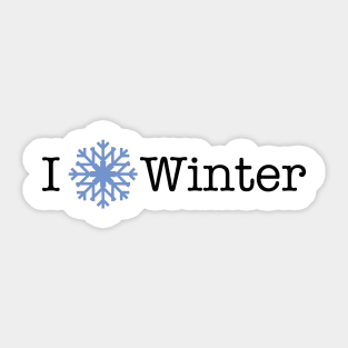 I (Snowflake) Winter Holiday Shirt Sticker